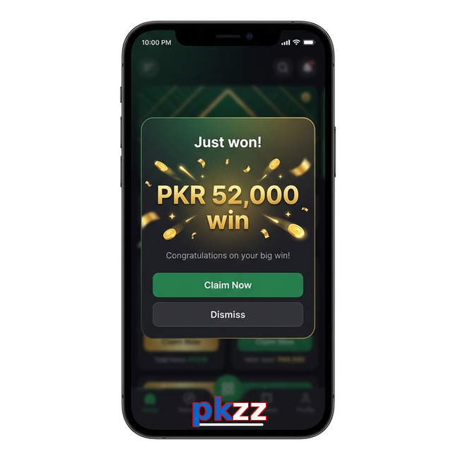 Main screen of Pkzz win page for PK players